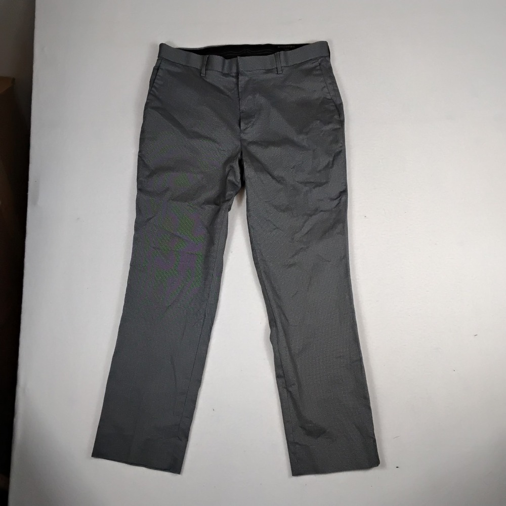 Banana Republic Mens Dress Pants Slim Fit Gray Flat Front 33x28
